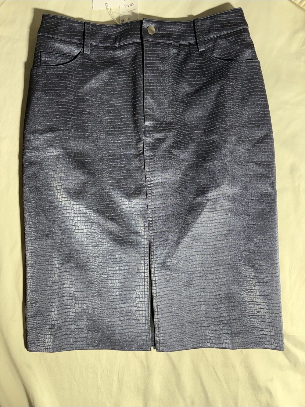 Wayf Slate Faux-Snake Pencil Skirt